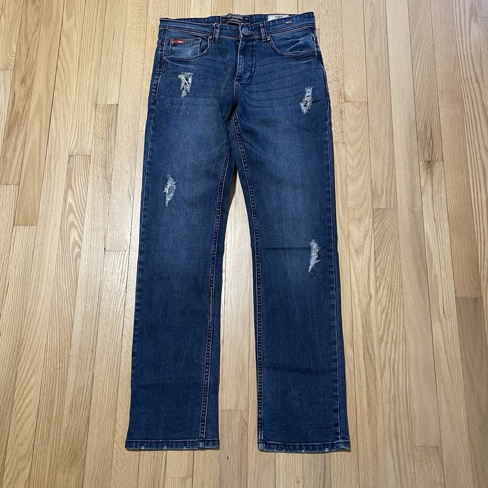 Lee Cooper Jeans Mens 32x34 Author  Selvedge Indigo Denim Regular Fit London‎